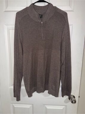 FLEX Men’s XXL Brown Quarter Zip Knit Sweater Pullover